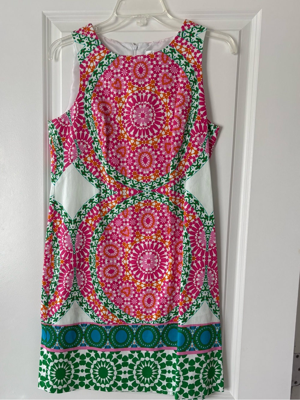 London Times Geometric Sleeveless Shift Dress